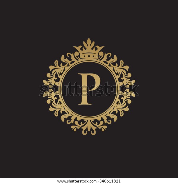 P Initial Logo Luxury Ornament Crown: เวกเตอร์สต็อก (ปลอดค่าลิขสิทธิ์ ...