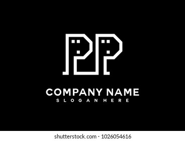 P P initial logo template vector