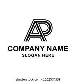 A P Initial logo template vector