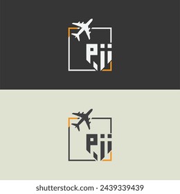 P.ii initial monogram logo with square style design.
