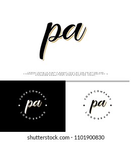 P A initial name vintage logo vector