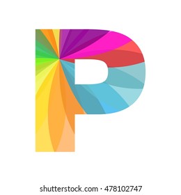 P Initial, Petal Art Logo Design 