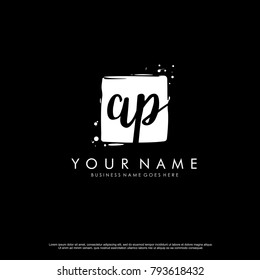 A P initial square logo template vector