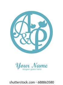 A P initial wedding decorative logo template