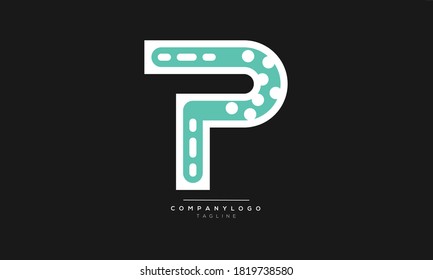 P initials monogram letter text alphabet logo design