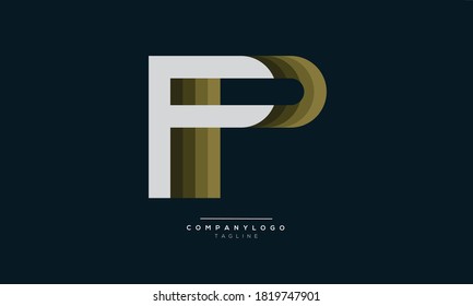 P initials monogram letter text alphabet logo design