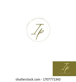  I P IP Initial letter handwriting and signature logo.	

