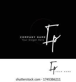 I P IP Initial letter handwriting and signature logo.	