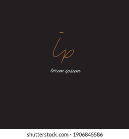 I P IP Logo Handwriting Or Handwritten Logo Vector