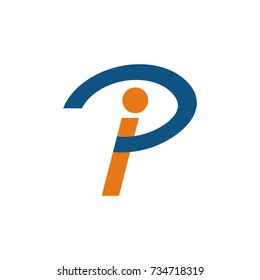 P or IP or PI logo initial letter design template vector