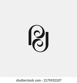 P J letter elegant monogram logo vector
