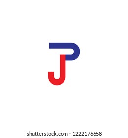 p j letter logo