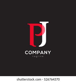 P & J  Letter logo design vector element