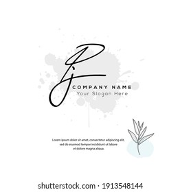 P J PJ Initial letter handwriting and signature logo. Beauty vector initial logo .Fashion, boutique, floral and botanical