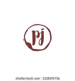 P J PJ Initial logo template vector