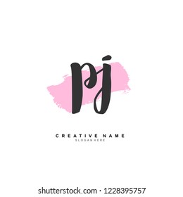 P J PJ Initial logo template vector