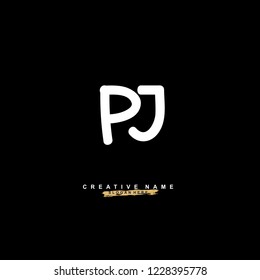 P J PJ Initial logo template vector