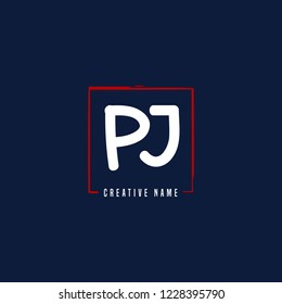 P J PJ Initial logo template vector