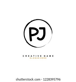 P J PJ Initial logo template vector