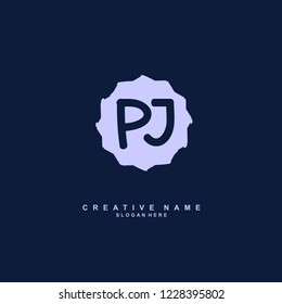 P J PJ Initial logo template vector