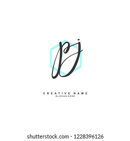 P J PJ Initial logo template vector
