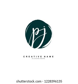 P J PJ Initial logo template vector