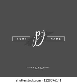P J PJ Initial logo template vector