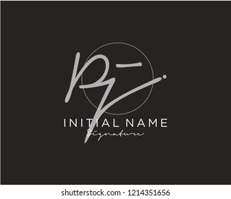 P J Signature initial logo template vector