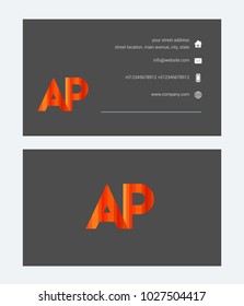 A & P joint logo line letter logo design with business card template