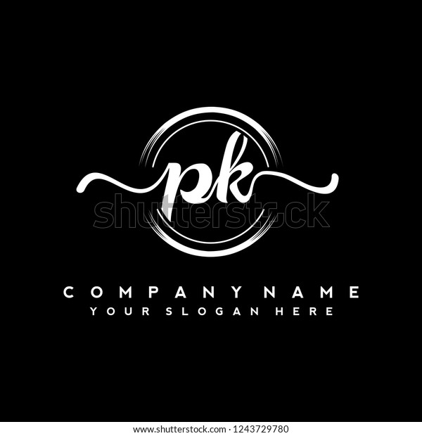 P K Initial Handwriting Logo Vector Stock Vector Royalty Free