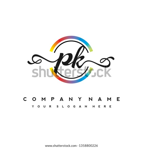 P K Initial Handwriting Logo Vector Stock Vector Royalty Free