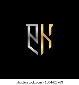 P K initial letter, modern logo design template vector