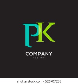 P & K Letter logo design vector element