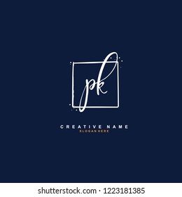 P K PK Initial logo template vector