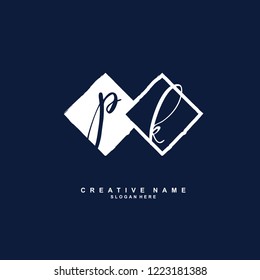 P K PK Initial logo template vector