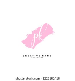 P K PK Initial logo template vector
