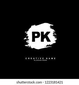P K PK Initial logo template vector