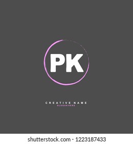 P K PK Initial logo template vector