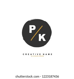 P K PK Initial logo template vector