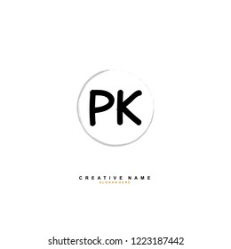 P K PK Initial logo template vector