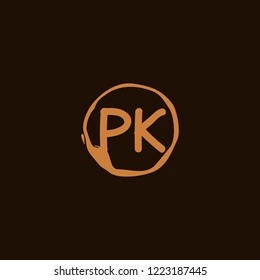 P K PK Initial logo template vector