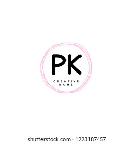 P K PK Initial logo template vector