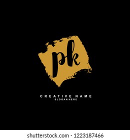 P K PK Initial logo template vector