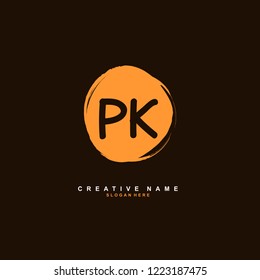 P K PK Initial logo template vector