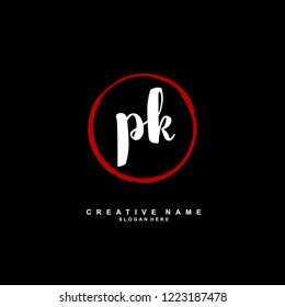 P K PK Initial logo template vector