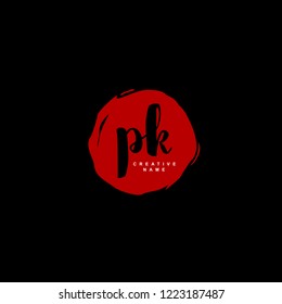 P K PK Initial logo template vector
