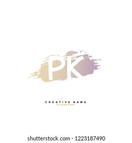 P K PK Initial logo template vector