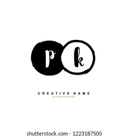 P K PK Initial logo template vector