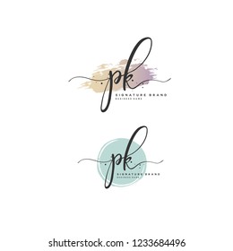 P K PK Initial logo template vector