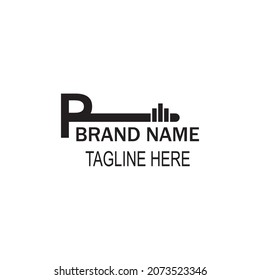 P p Key, real estate business logo template, construction, real estate development and construction logo vector design illustration the concept of security, protection and privacy. website, proprety